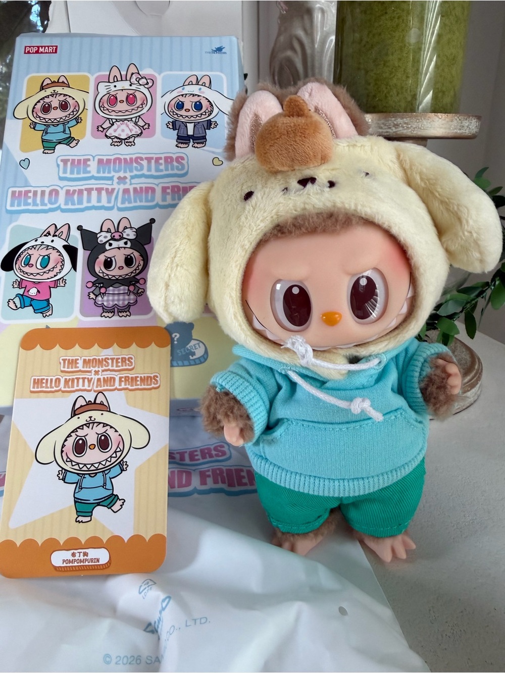 POP MART x Sanrio Pompompurin Labubu Plush Pendant